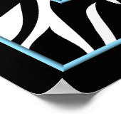 Zebra en Turquoise Blue Peace Sign Wall Decor Poster (Hoek)