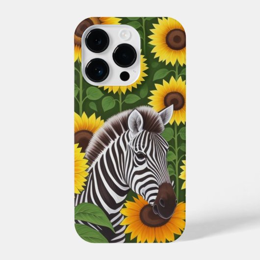 Zebra en Zonnebloemen Telefoonhoes iPhone Hoesje (Achterkant)