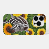 Zebra en Zonnebloemen Telefoonhoes iPhone Hoesje (Achterkant horizontaal)
