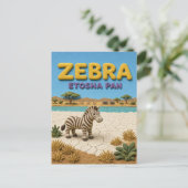 Zebra Etosha Pan Modern KlayKoo Briefkaart (Staand voorkant)