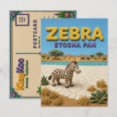 Zebra Etosha Pan Modern KlayKoo Briefkaart (Voorkant / Achterkant)