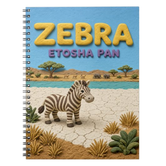 Zebra Etosha Pan Modern KlayKoo Notitieboek (Voorkant)