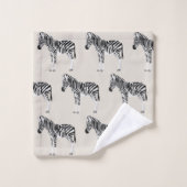 Zebra Exotisch Dierenpatroon Beige Bad Handdoek (Wasdoekje)