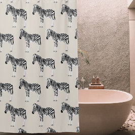 Zebra Exotisch Dierenpatroon Beige Douchegordijn