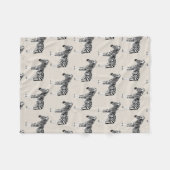 Zebra Exotisch Dierenpatroon Beige Fleece Deken (Voorkant (Horizontaal))