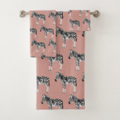 Zebra Exotisch Dierenpatroon Blush Roze Bad Handdoek (Insitu)