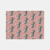 Zebra Exotisch Dierenpatroon Blush Roze Fleece Deken (Voorkant (Horizontaal))