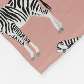 Zebra Exotisch Dierenpatroon Blush Roze Fleece Deken (Hoek)