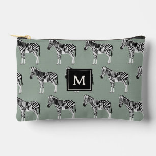 Zebra Exotisch Dierenpatroon Sage Groen Monogram Etui