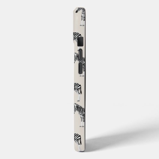 Zebra Exotisch dierpatroon beige monogram Case-Mate iPhone Case (Achterkant / Links)