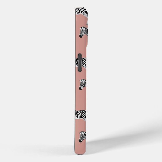Zebra Exotisch dierpatroon Blush roze monogram Case-Mate iPhone Case (Achterkant / Rechts)