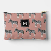 Zebra Exotisch dierpatroon Blush roze monogram Etui (Achterkant)