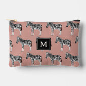 Zebra Exotisch dierpatroon Blush roze monogram Etui (Voorkant)