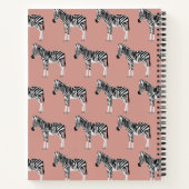 Zebra Exotisch dierpatroon Blush roze monogram Notitieboek (Achterkant)