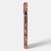Zebra Exotisch dierpatroon Terracotta-monogram Case-Mate iPhone Case (Achterkant / Links)