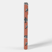 Zebra Exotisch dierpatroon Terracotta-monogram Case-Mate iPhone Case (Achterkant / Rechts)