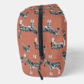 Zebra Exotisch dierpatroon Terracotta-monogram Toilettasje (Rechts)