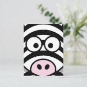 Zebra Face Briefkaart (Staand voorkant)