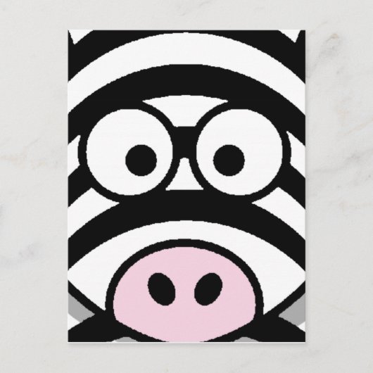 Zebra Face Briefkaart (Voorkant)