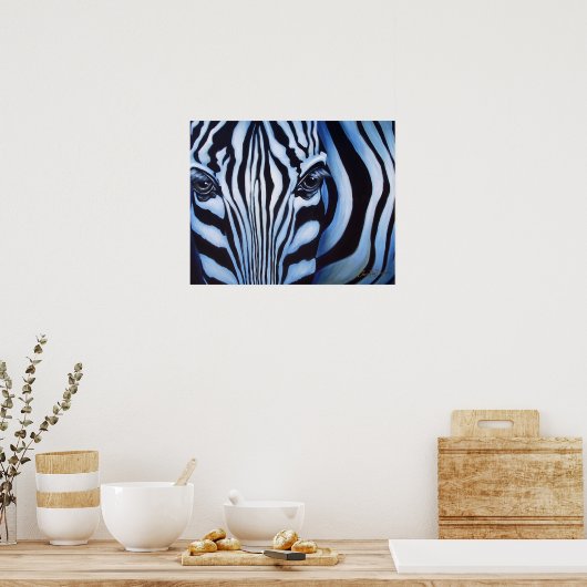 Zebra Face Wildlife Art Print (Keuken)