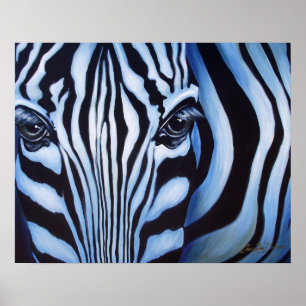 Zebra Face Wildlife Art Print