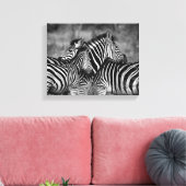 Zebra familie canvas afdruk (Insitu (Woonkamer))