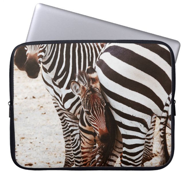 ZEBRA FAMILIE LAPTOP SLEEVE (Voorkant)