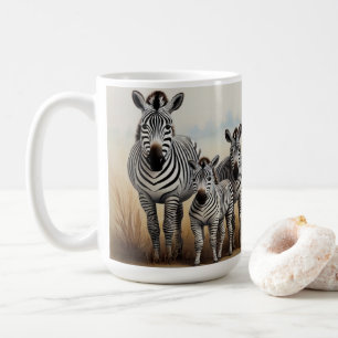 Zebra Familie Schattige en vertederend wildlife Koffiemok