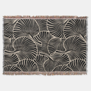 Zebra Fan Palm Hawaiian Tropical Black Almond Deken