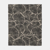 Zebra Fan Palm Hawaiian Tropical Black Almond Fleece Deken (Voorkant)
