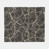 Zebra Fan Palm Hawaiian Tropical Black Almond Fleece Deken (Voorkant (Horizontaal))