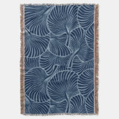 Zebra Fan Palm Hawaiian Tropical Navy Blue Deken (Voorkant Verticaal)