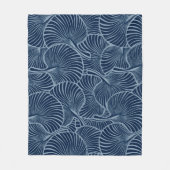 Zebra Fan Palm Hawaiian Tropical Navy Blue Fleece Deken (Voorkant)