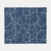 Zebra Fan Palm Hawaiian Tropical Navy Blue Fleece Deken (Voorkant (Horizontaal))