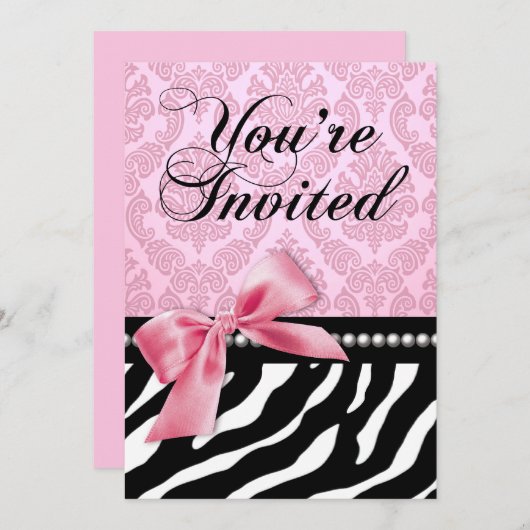 Zebra Fascination 40ste verjaardagsfeestje Kaart (Voorkant / Achterkant)