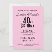 Zebra Fascination 40ste verparty Kaart (Achterkant)