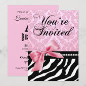 Zebra Fascination 40ste verparty Kaart (Voorkant / Achterkant)