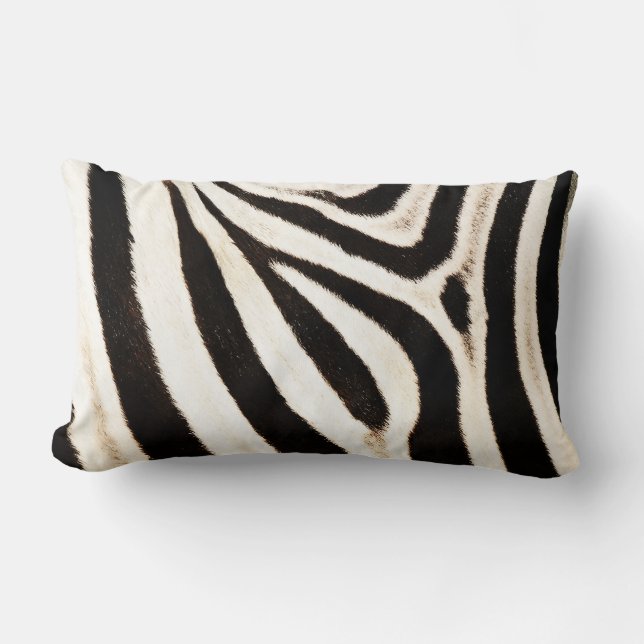 Zebra, Faux-fur, brede lumbar Kussen (Voorkant)