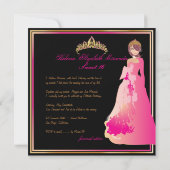 ZEBRA FAUX SILVER/Sweet 16/Quinceañera Kaart (Achterkant)