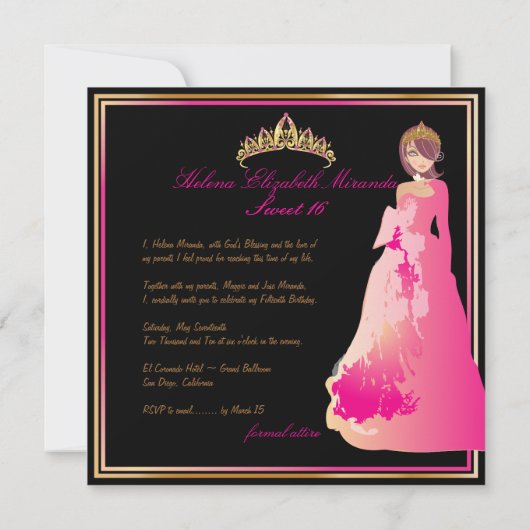 ZEBRA FAUX SILVER/Sweet 16/Quinceañera Kaart (Achterkant)