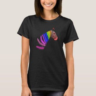 Zebra Feathers LGBTQ Flag Pride Month Proud LGBTQ T-shirt