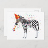 Zebra Feest - Dieren die een Feest Hebben Briefkaart (Voorkant / Achterkant)