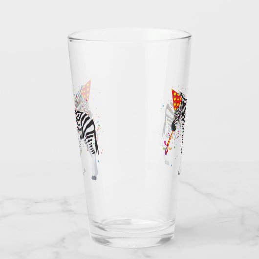 Zebra Feest - Dieren die een Feestje Hebben Glas (Links)