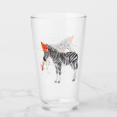 Zebra Feest - Dieren die een Feestje Hebben Glas (Voorkant)