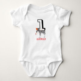 Zebra Feest - Dieren Verjaardagsfeest Baby Leeftij Romper