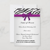 Zebra Feest Uitnodiging vrijgezellenfeest (Achterkant)