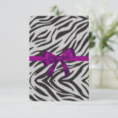 Zebra Feest Uitnodiging vrijgezellenfeest voor dam (Staand voorkant)