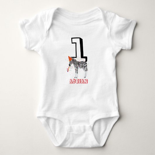 Zebra Feesten - Dieren Verjaardagsfeest Baby Leeft Romper (Voorkant)
