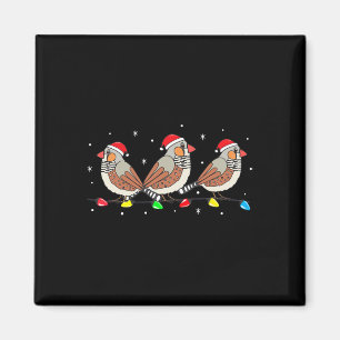 Zebra Finch Bird Christmas Lights Grappig huisdier Magneet