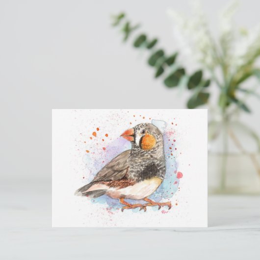 Zebra Finch Briefkaart (Staand voorkant)